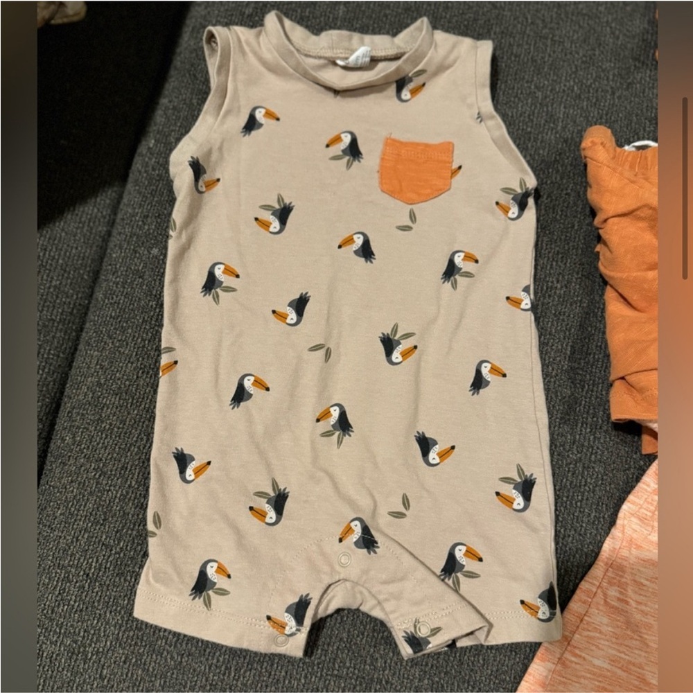 Baby Romper with Toucan Print